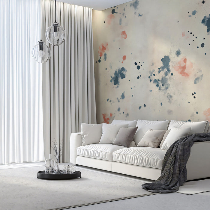 Abstract Floral Living Room Mural Wallpaper | Modern Artistic Decoration