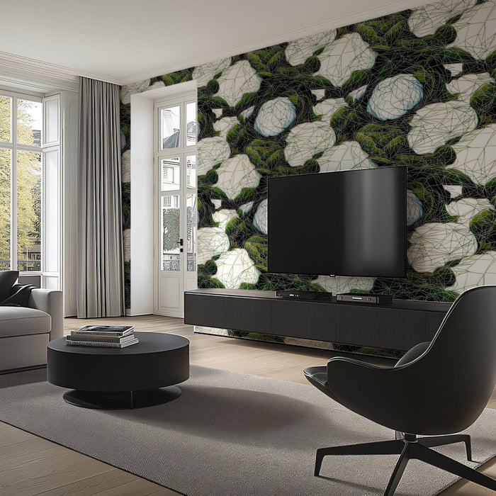 Abstract Botanical Modern & Dynamic Wallpaper for Living Rooms