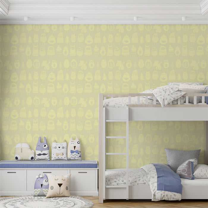 Black - and - White Animal Pattern- Whimsical Wallpaper for Children's Rooms