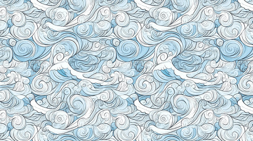 Whirling Seafoam Mural Wallpaper | Artistic Blue Swirl Pattern with Light Reflections