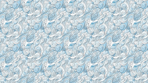 Whirling Seafoam Mural Wallpaper | Artistic Blue Swirl Pattern with Light Reflections