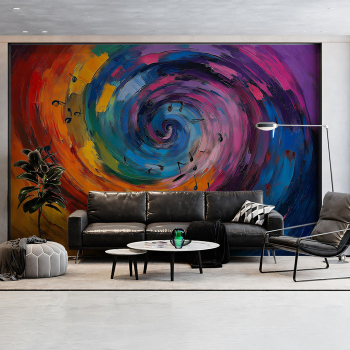 Dynamic Blue Spiral Mural Wallpaper | Mesmerizing Abstract Flow