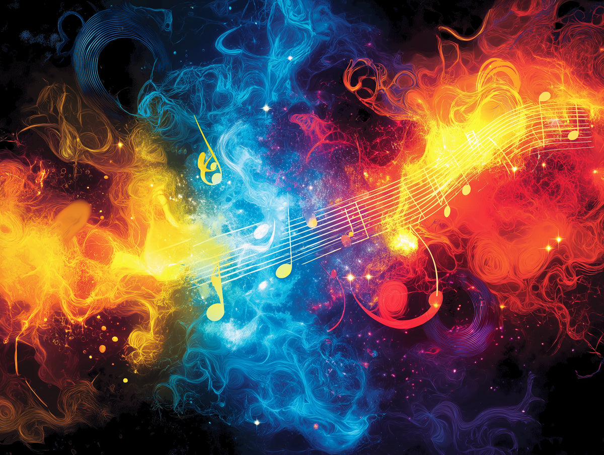 Muro sonoro di musica elettrica Pulse Wallpaper | Onde sonore astratte dinamiche