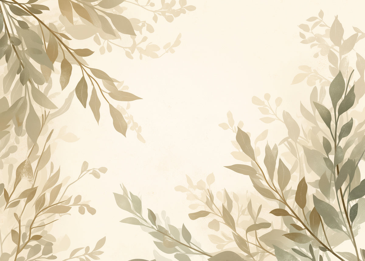 Papel tapiz mural de hojas verdes para una sala de estar | Diversas tonalidades de hojas verdes y beige