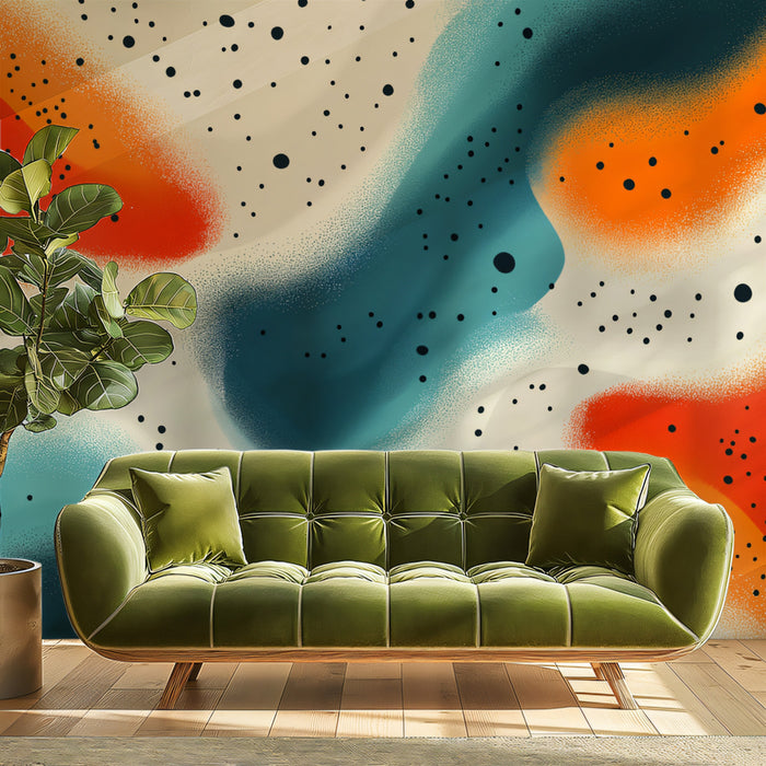 Organic Abstract Blob Pattern Mural Wallpaper | Colorful and Playful Art