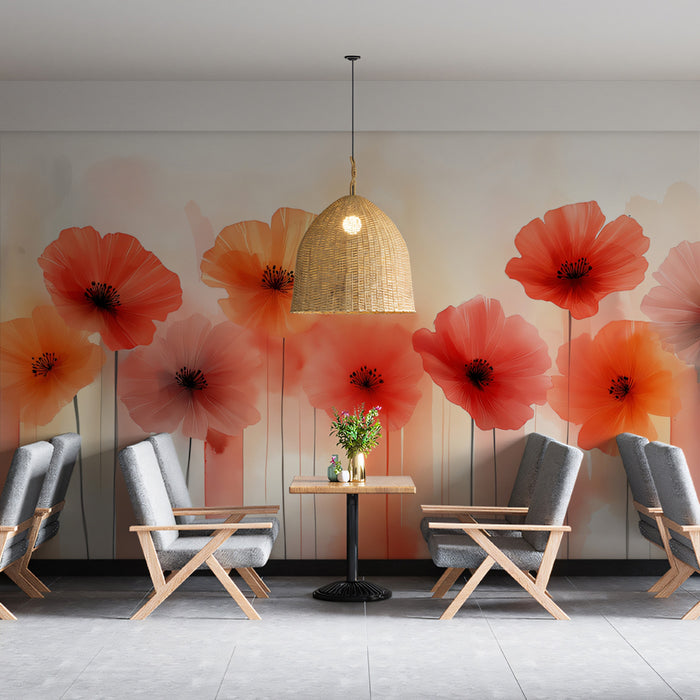 Dreamy Watercolor Flowers Mural Wallpaper | Soft and Elegant Floral Art