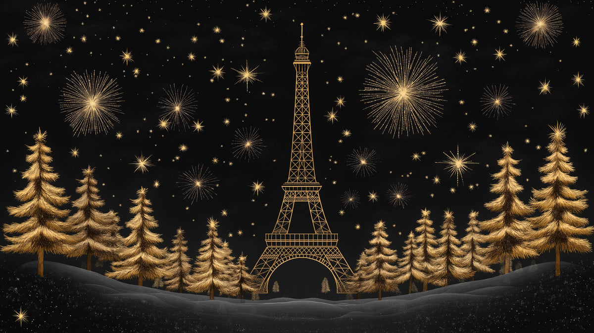 Murales de Año Nuevo en París Dorado | Oro y Negro