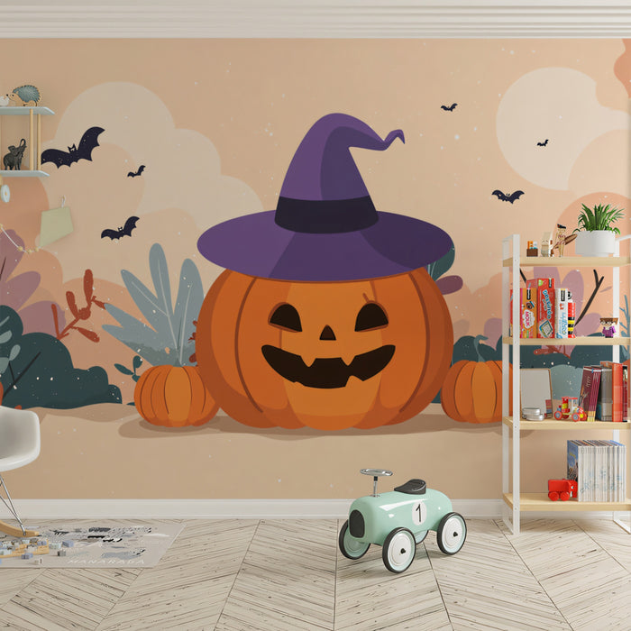 Classic Jack-O'-Lantern Wallpaper | Festive Halloween Pumpkin Scene
