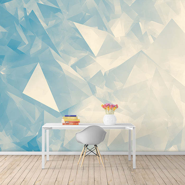 Blue and White Geometric Mural Wallpaper | Blue and White Geometric Pattern