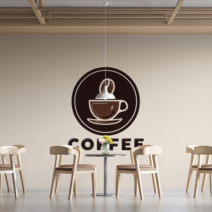 Minimalist Coffee Logo Wallpaper | Simple & Modern Beverage Icon