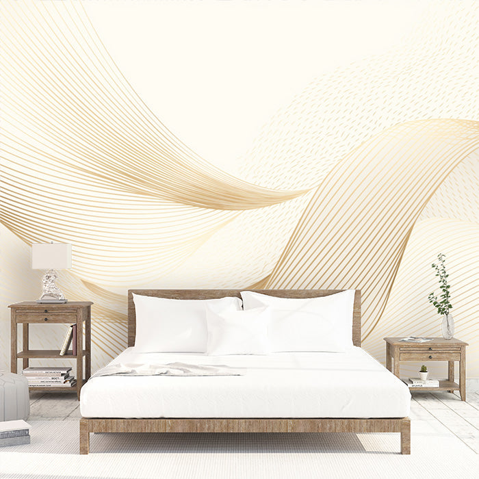 Black and White Swirl Mural Wallpaper in Bedroom | Black and White Swirl -2