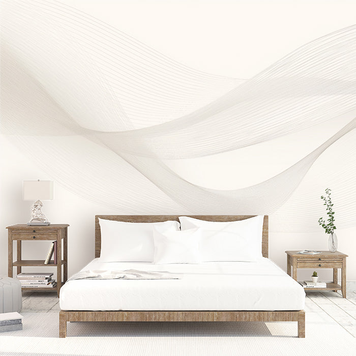 Black and White Swirl Mural Wallpaper in Bedroom | Black and White Swirl -5