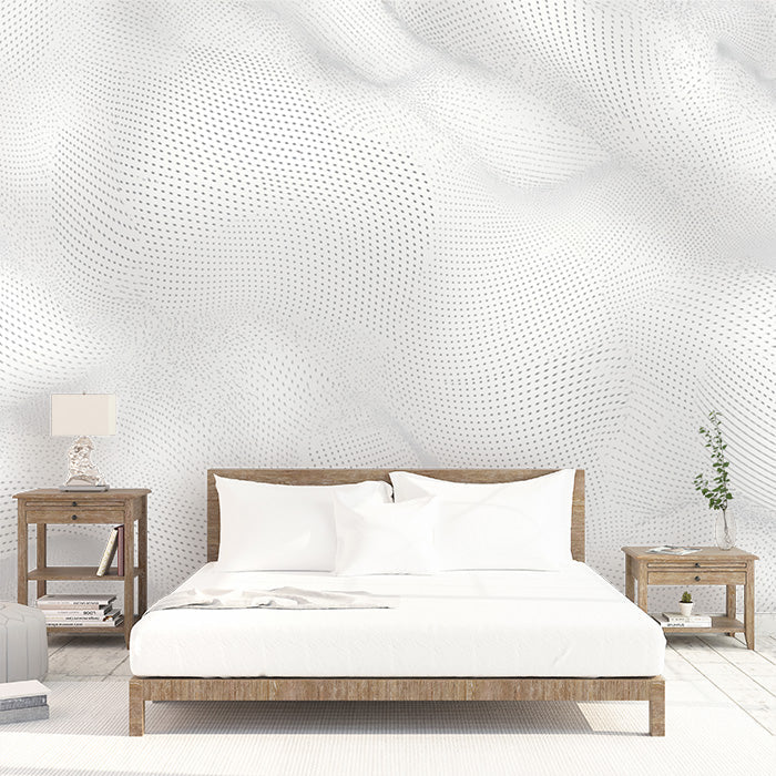 Black and White Swirl Mural Wallpaper in Bedroom | Black and White Swirl -6