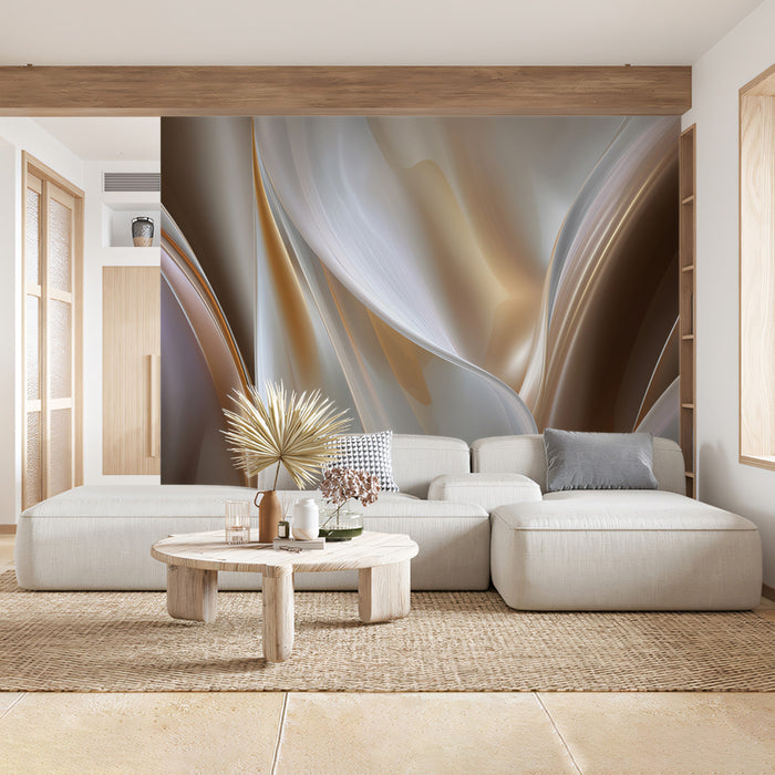Ethereal Shimmering Waves Wallpaper | Soft Abstract Flowing Art