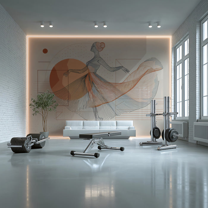 Whimsical Ballet Dancer Wallpaper | Abstract Flowing Gown Art