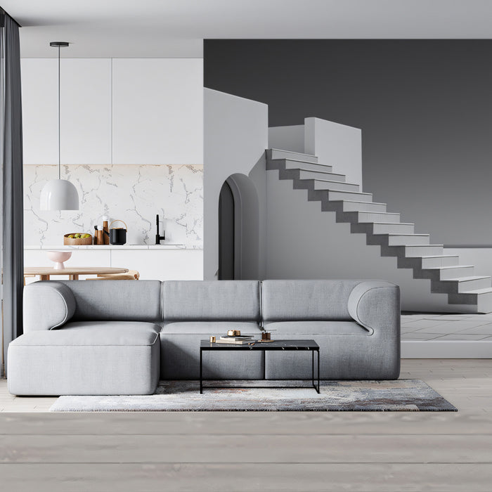Minimalist White Staircase Wallpaper | Abstract Architectural Simplicity