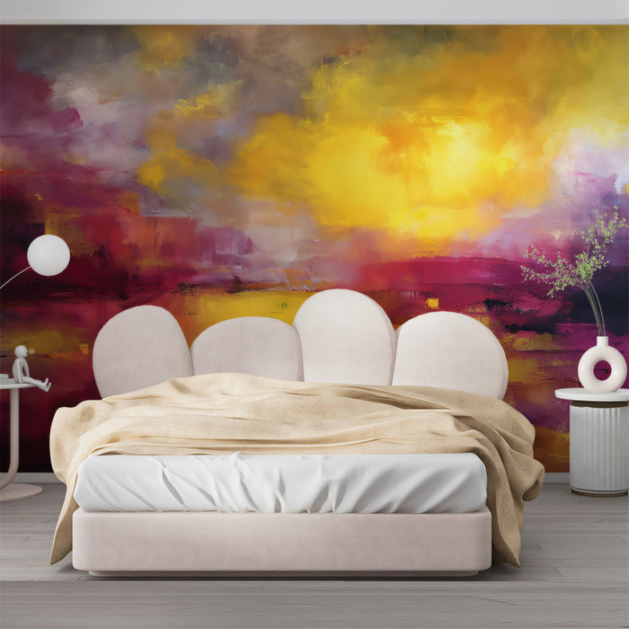 Abstract Sunset Dreamscape Wallpaper | Vibrant Expressive Art