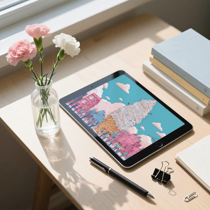 Cono Gelato Gigante nel Murale della Città Carta da Parati | Arte Urbana Capricciosa con Tonalità Pastello