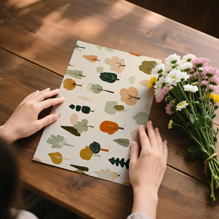 Motivo astratto di alberi boschivi | Paesaggio forestale carino