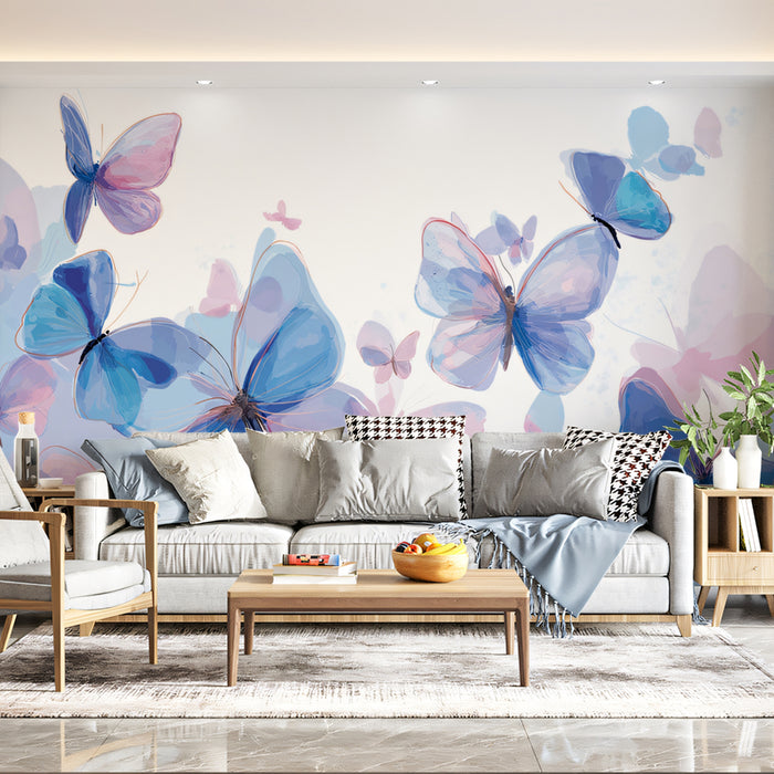 Ethereal Butterfly Swarm Mural Wallpaper | Watercolor Art