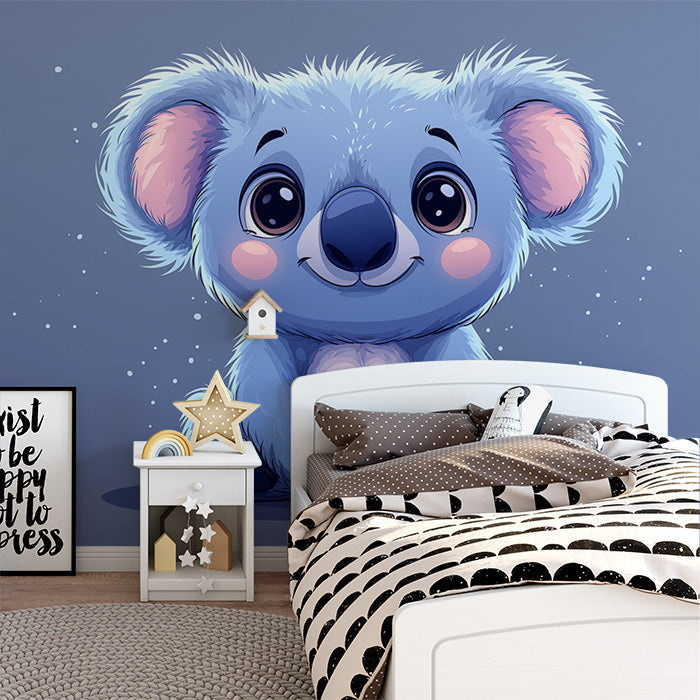 Koala Mural Wallpaper in Bedroom | Gray, Orange, Green, and Various Colors Koala -1