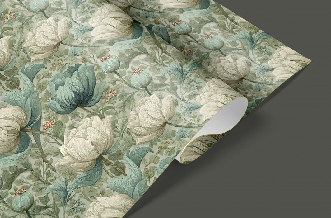 Vintage Floral Mural Wallpaper | Classic Botanical Pattern