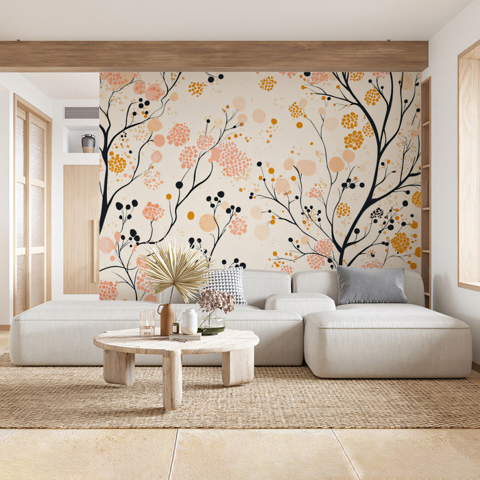 Abstract Tree Branches Mural Wallpaper | Modern Botanical Print