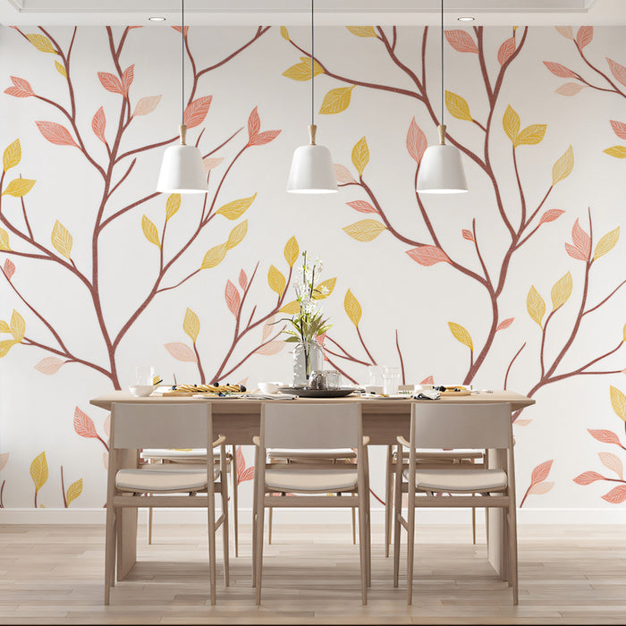 Minimalist Tree Branches Mural Wallpaper | Elegant Modern Print