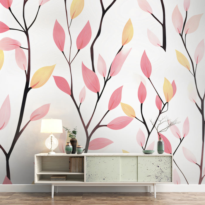 Minimalist Tree Branches Mural Wallpaper | Elegant Modern Print