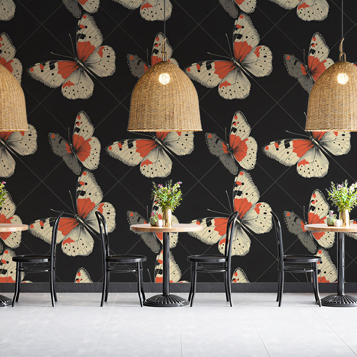 Intricate Butterfly Mural Wallpaper | High-Contrast & Bold