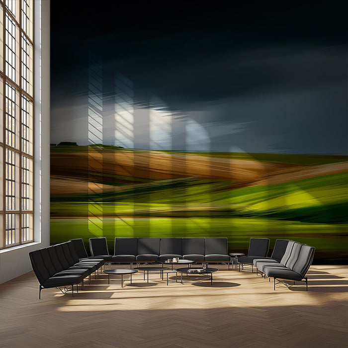 Impressionist Hillside Mural Wallpaper | Earthy Tones