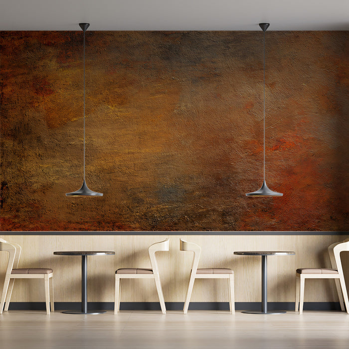 Papel Tapiz Mural de Tonos Tierra Abstractos | Efecto de Pintura al Óleo Texturizada