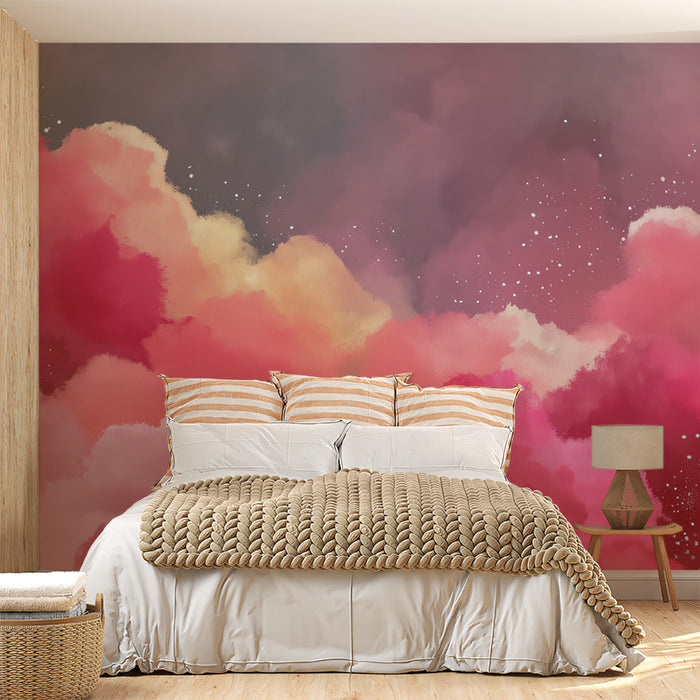 Dreamy Sunset Mural Wallpaper | Abstract Pink and Orange Sky