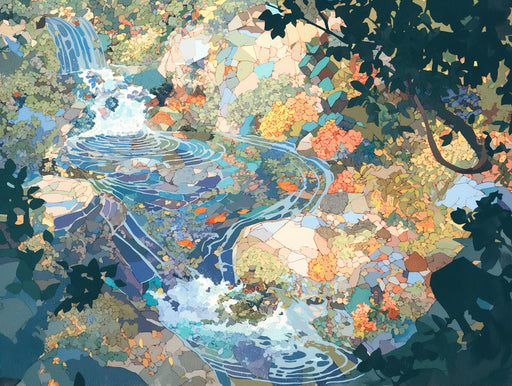 Vintage Floral Mural Wallpaper in Dining Room | Various Colors (Orange, Blue, Green, etc.) of Flowers