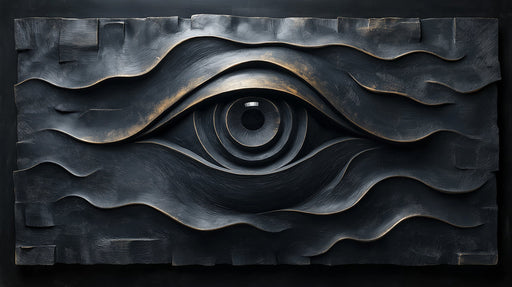 Giant Eye Mural Wallpaper in Living Room | Dark Blue and Black Eye