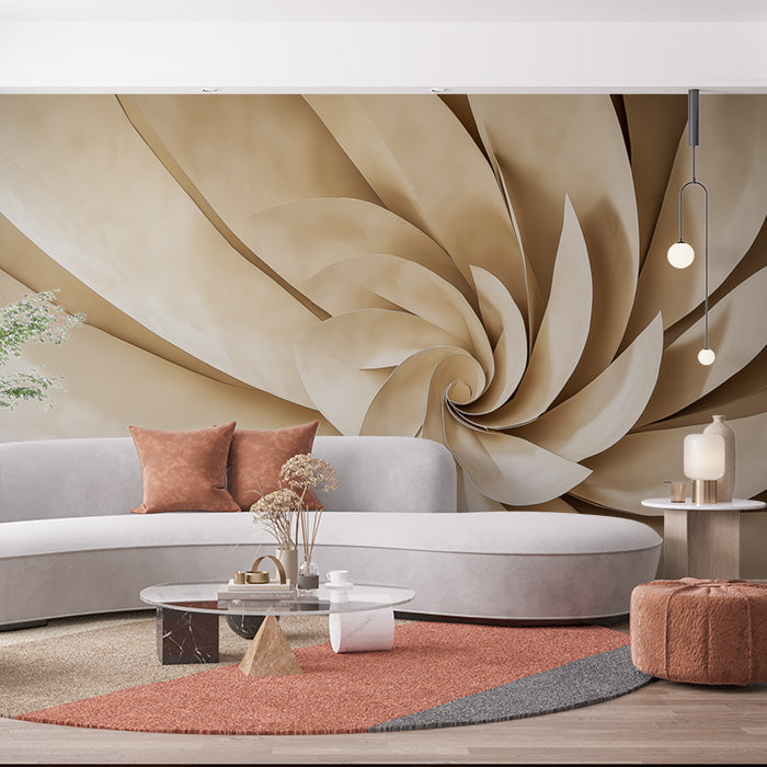 Wooden Abstract Mural Wallpaper in Office | Various Shades of Brown Patterns