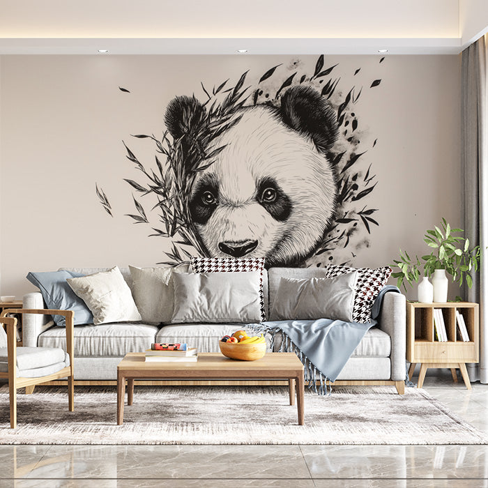 Panda and Bamboo| Black and White Panda and Bamboo