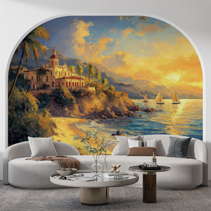 Beach with Castel| Various Colors (Yellow, Blue, etc.) of Beach with Castel