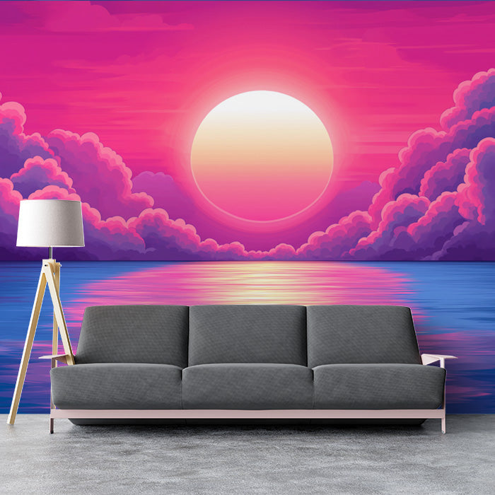 Vibrant Sunrise over Ocean| Various Colors (Pink, Red, Blue, etc.)
