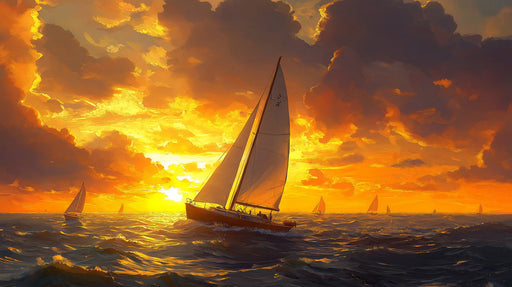 Stormy Sea with Ship| Various Colors (Orange, Brown, etc.) of Stormy Sea