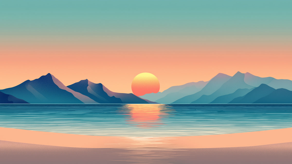 Coastal Sunrise and Mountains| Various Colors (Orange, Blue, Green, etc.) of Coastal Sunrise