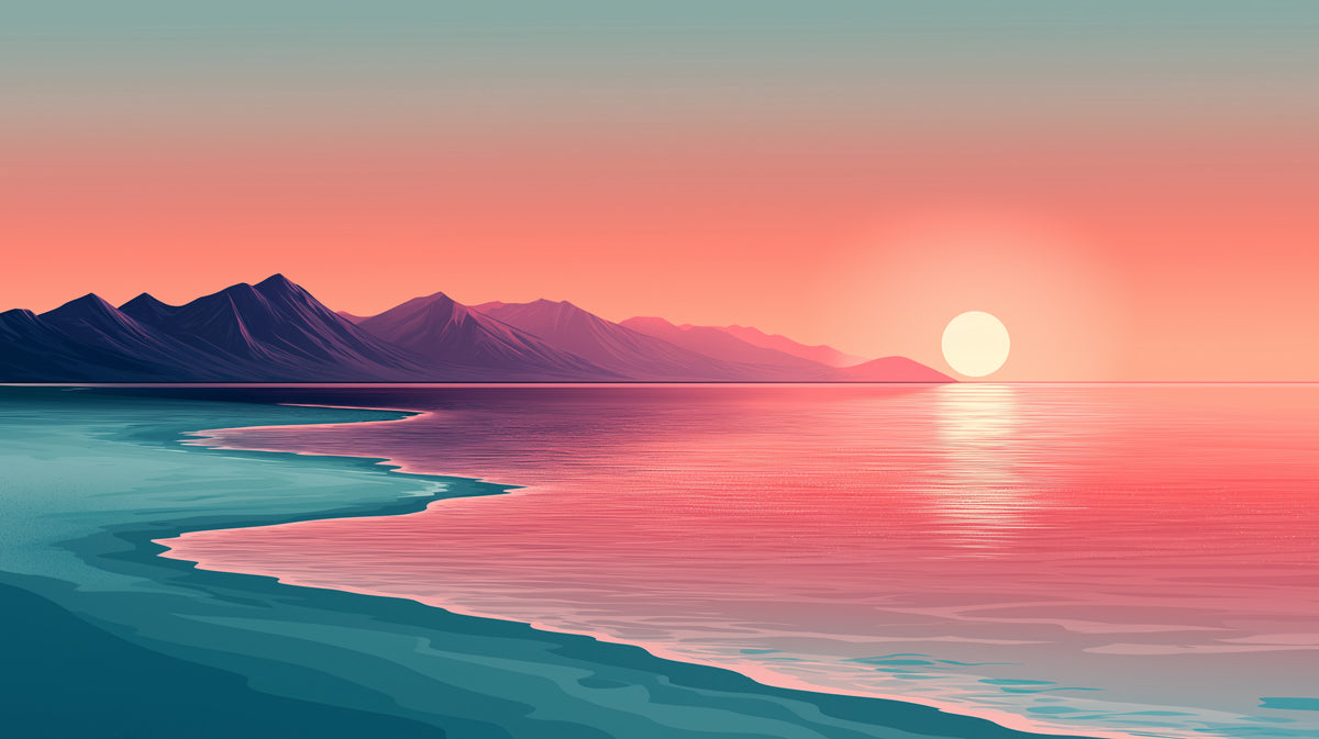 Coastal Sunrise and Mountains| Various Colors (Orange, Blue, Green, etc.) of Coastal Sunrise
