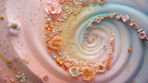 Romantic Floral Swirl Mural Wallpaper | Various Colors (Pink, Blue, etc.) of Floral Swirls