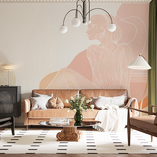 Abstract Figure Wallpaper in Office | Various Colors (Pink, Beige, etc.) of Figure