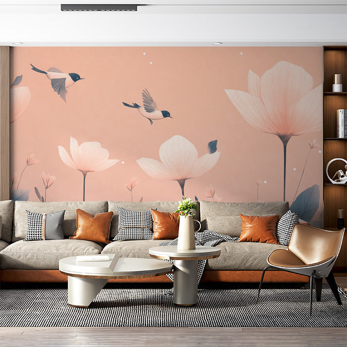 Bird and Floral Wallpape | Various Colors (Pink, Blue, etc.) of Birds