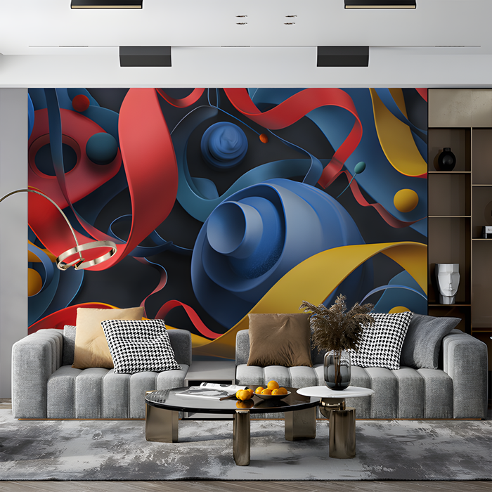 Space and Planets Mural Wallpaper in Living Room | Various Colors (Blue, Yellow, etc.) of Space and Planets