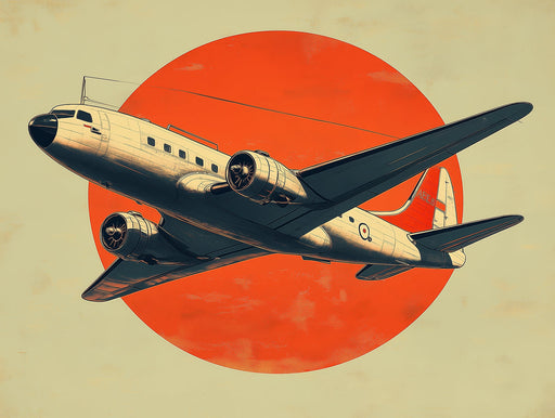 Vintage Plane Mural Wallpaper in Dining Room | Various Colors (Orange, Black, etc.) of Plane