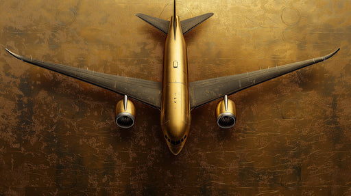 Golden Airplane Mural Wallpaper in Office | Various Colors (Gold, Brown, etc.) of Golden Airplane