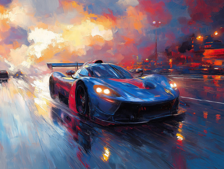 Racing Car in Motion Mural Wallpaper in playroom | Various Colors (Blue, Red, etc.) of Racing Car