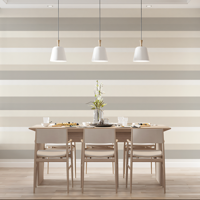 Striped Wallpaper in Dining Room